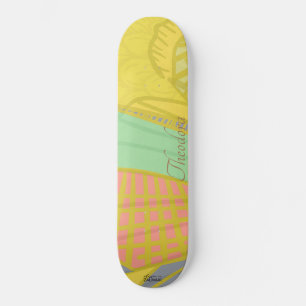 Skateboard Papillon Or Abstrait Jad Rose