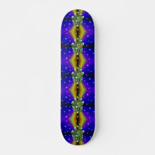 Skateboard Papillon sur arc-en-ciel jaune violet