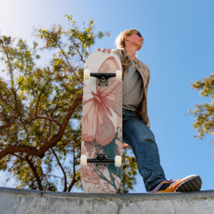 Skateboard Papillon vintage sur Flower