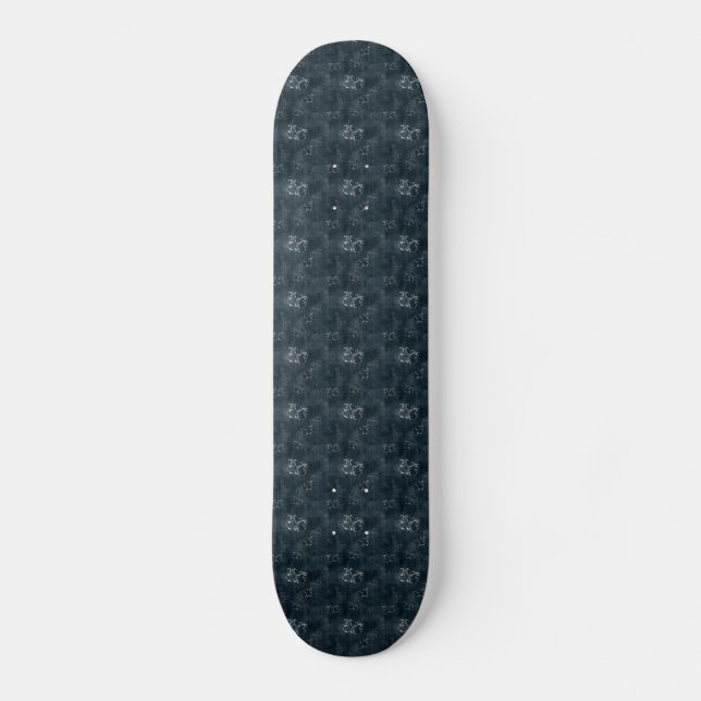 Skateboard Papillons antiques sur bleu foncé (Recto)