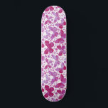 Skateboard Papillons Aquarelle Magenta Rose<br><div class="desc">Peinture à papillon Magenta rose et blanc aquarelle.</div>