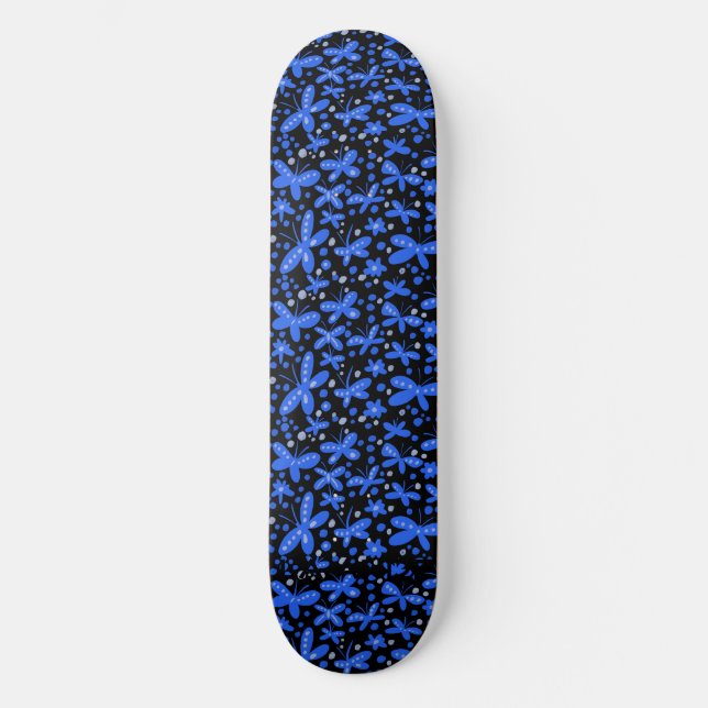 Skateboard Papillons bleus (Recto)