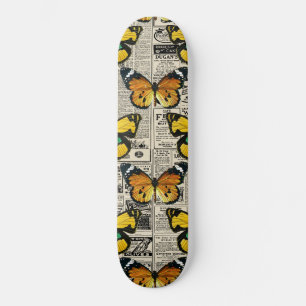 Skateboard Papillons Couleur Chaude Journal Vintage Papillon