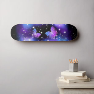 Skateboard Papillons de l'Imaginaire spatial Cosmique
