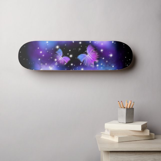Skateboard Papillons de l'Imaginaire spatial Cosmique (Art mural (Horz))