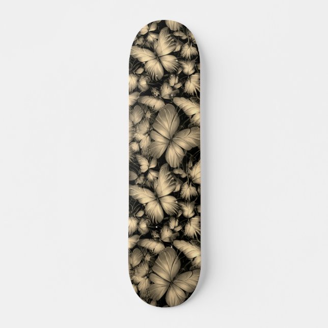 Skateboard Papillons d'or (Devant)