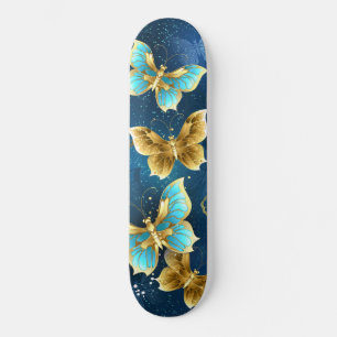 Skateboard Papillons dorés