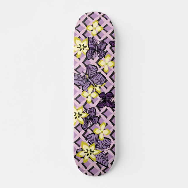 Skateboard Papillons pourpres (Devant)