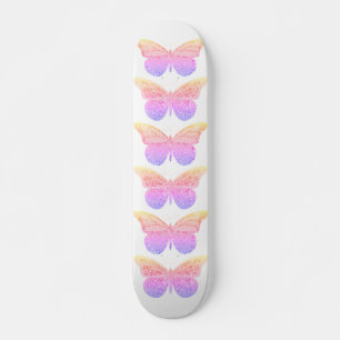 Skateboard Papillons Rose Violet Étincelle
