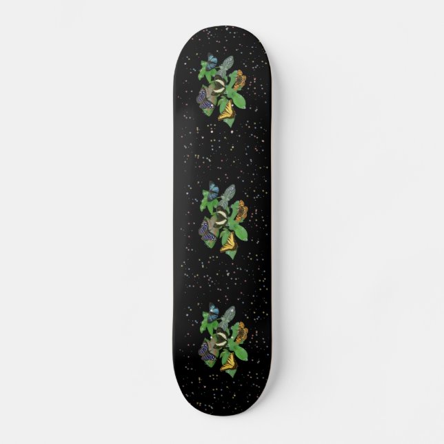 Skateboard Papillons sur Feuille (Recto)