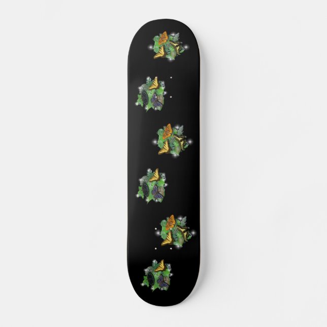 Skateboard Papillons sur Feuille (Recto)