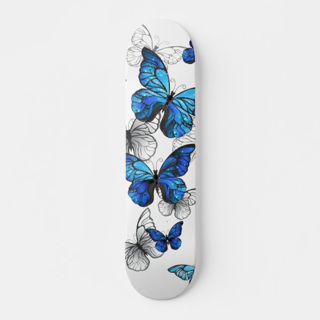 Skateboard Papillons volants bleus Morpho (Devant)