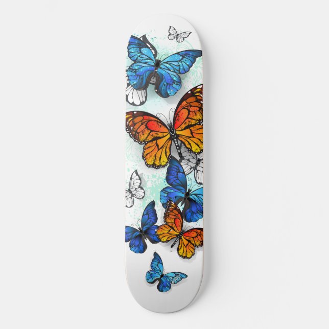 Skateboard Papillons volants Morpho et Monarch (Recto)