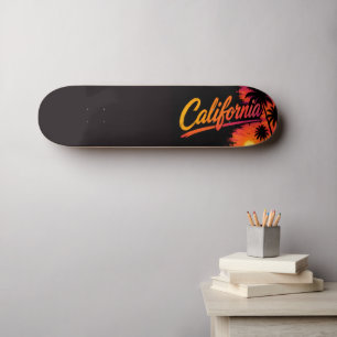 Skateboard Paradis du coucher de soleil californien – Silhoue