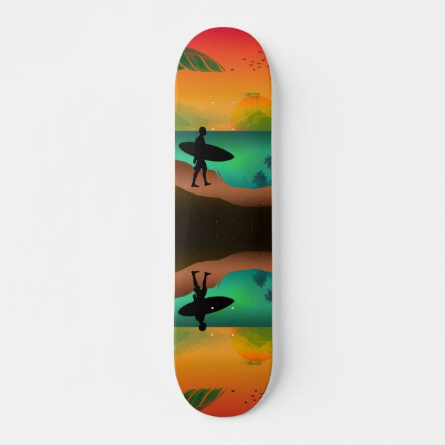 Skateboard Paradis océanique d'été (Devant)