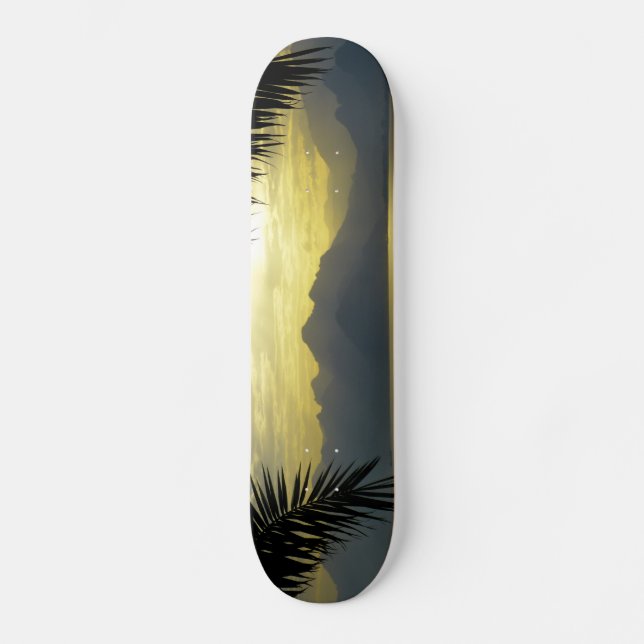 Skateboard Paradis Tropical Eau Plage Sable Surf Destinée (Recto)
