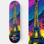 Skateboard Paris Tour Eiffel<br><div class="desc">Patinez dans les rues de Paris avec notre skateboard Tour Eiffel Travel Pop Art,  un savant mélange de cool urbain et de monuments emblématiques. Personnalisez votre voyage avec du texte personnalisé et faites de chaque session une vôtre unique. C'est un autre 100% Snuggle Hamster Designs.</div>