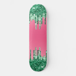Skateboard Parties scintillant à goutte verte Couleur Chic P