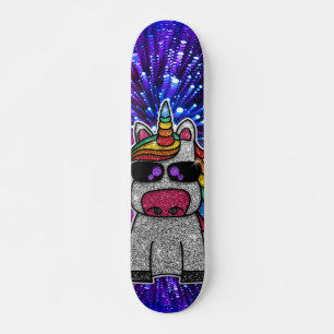 Skateboard Parties scintillant arc-en-ciel Unicorn étincelant
