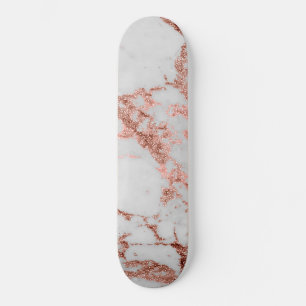 Skateboard Parties scintillant d'or Rose en marbre moderne