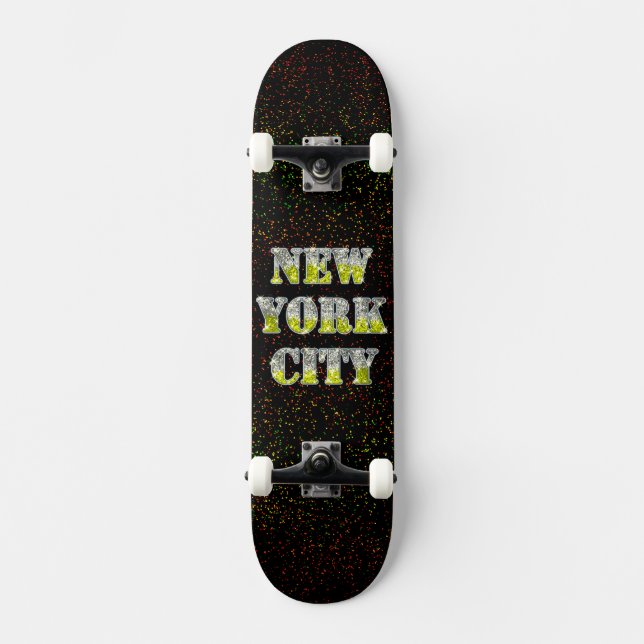 Skateboard Parties scintillant d'or Silver de New York (Recto)
