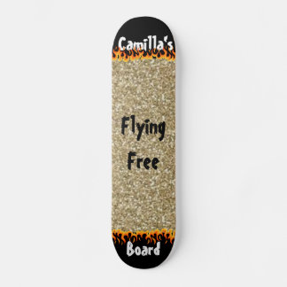 Skateboard Parties scintillant d'or simulée sur mesure