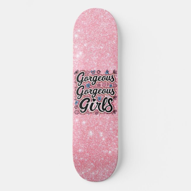 Skateboard Parties scintillant filles magnifiques doodle (Recto)