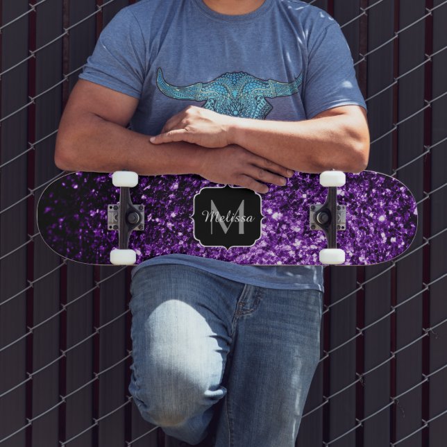 Skateboard Parties scintillant foncé violet faux brillant sci (Extérieur 3)