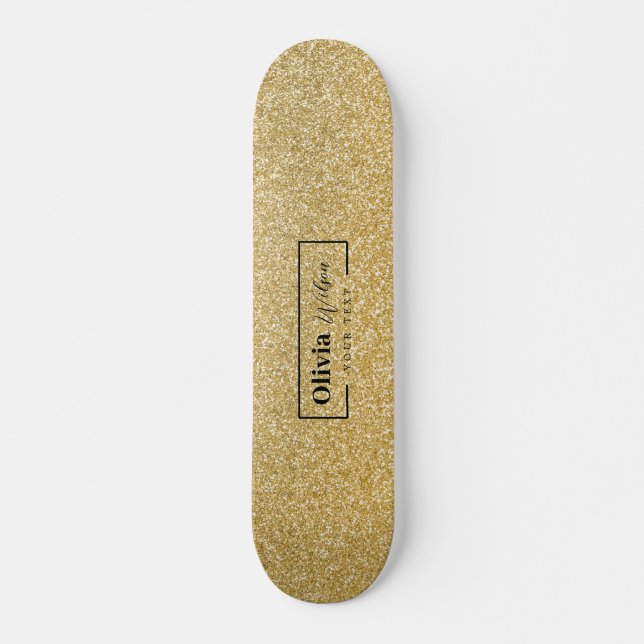 Skateboard PARTIES SCINTILLANT GOLD Nom personnalisé Skate (Devant)