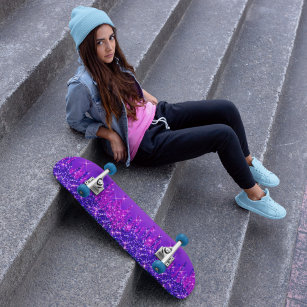 Skateboard Parties scintillant gouttes Fille violet rose