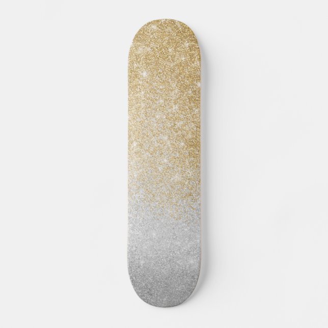 Skateboard Parties scintillant or et argent Ombre design de l (Recto)