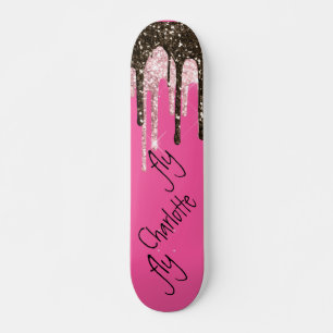 Skateboard Parties scintillant rose chaud Fille Épersion Nom 
