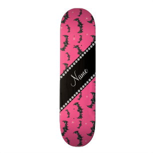 Skateboard parties scintillant rose de nom personnalisée