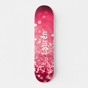 Skateboard Parties scintillant Rose Faux Personnalisé Girls
