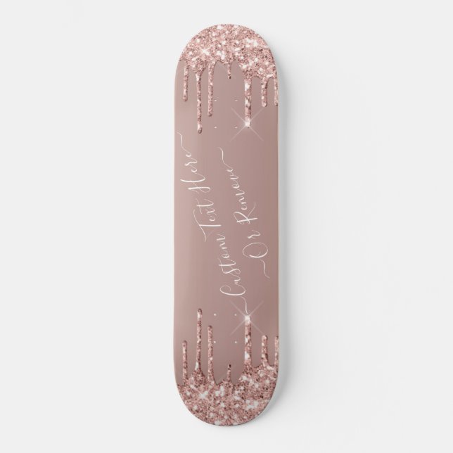 Skateboard Parties scintillant rose Gold Blush Éclats Texte p (Recto)