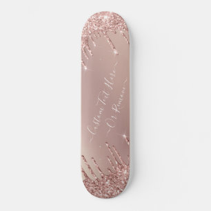Skateboard Parties scintillant rose Gold Blush - Votre texte