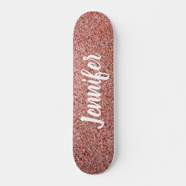 Skateboard Parties scintillant rose Gold Rose Faux Personnali (Devant)