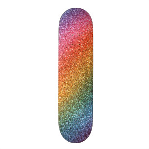 Skateboard Parties scintillantes d'arc-en-ciel