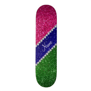 Skateboard Parties scintillantes vertes nommées