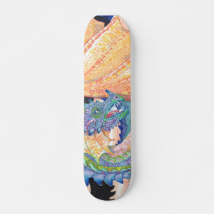 Skateboard Pastel Blue Rose Dragon