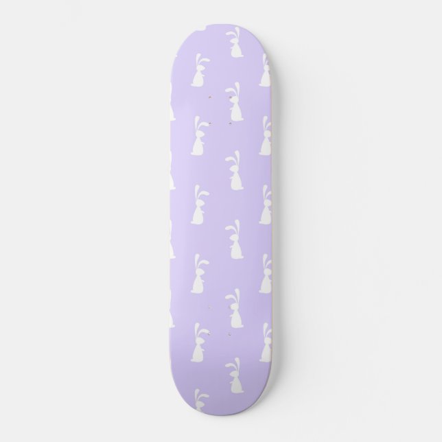 Skateboard Pastel Color Bunny Motif Blue Arrière - plan anima (Recto)