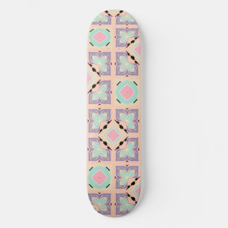 Skateboard Pastel Geometric Tile Pattern | Pink Mint Purple 
