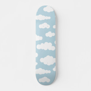 Skateboard Pastel Nuages Asthétiques Bleu Et Blanc