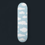 Skateboard Pastel Nuages Bébé Esthétique Bleu Et Blanc<br><div class="desc">Whimsical mignon bébé délicat bleu et blanc petits nuages imprimer la conception de l'illustration. Thème de nuages minimalistes simple pour la salle de nurserie, salle enfant, adolescent. Cumulus altocumulus nuages bleu ciel blanc et bébé pastel. Illustration de nuages d'art pour enfants, décoration de pépinière de nuages, literie pastel de nuages....</div>