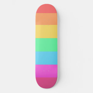 Skateboard Pastel Rainbow Color Strips Design