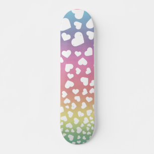 Skateboard Pastel Rainbow Hearts pour elle