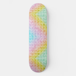 Skateboard Pastel Wave Rainbow Colors Patinage Deck