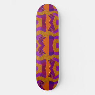 Skateboard Patchwork africain psychédélique : Olive violet or