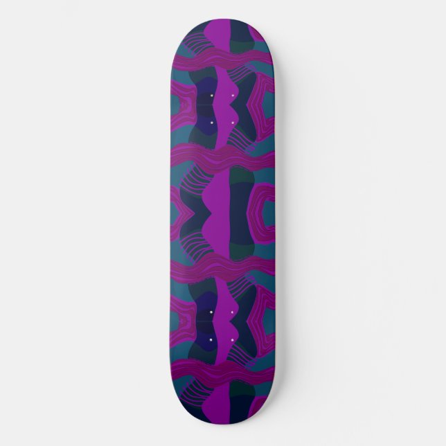 Skateboard Patchwork africain psychédélique : Turquoise Magen (Recto)