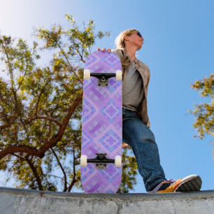 Skateboard Patchwork de contrôle de diamant - Lilac Blue 1